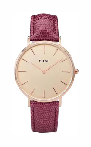 Montre CLUSE La Bohme Boho Chic Rose Champagne/Cerise Lizard CL18040
