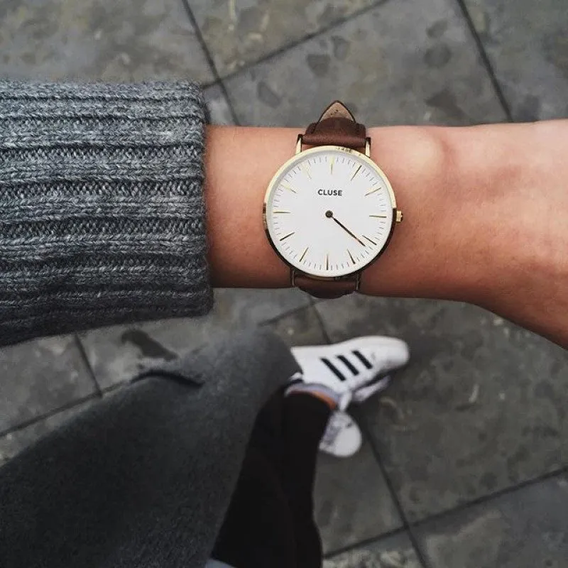 Montre CLUSE La Bohme Gold White-Brown CL18408