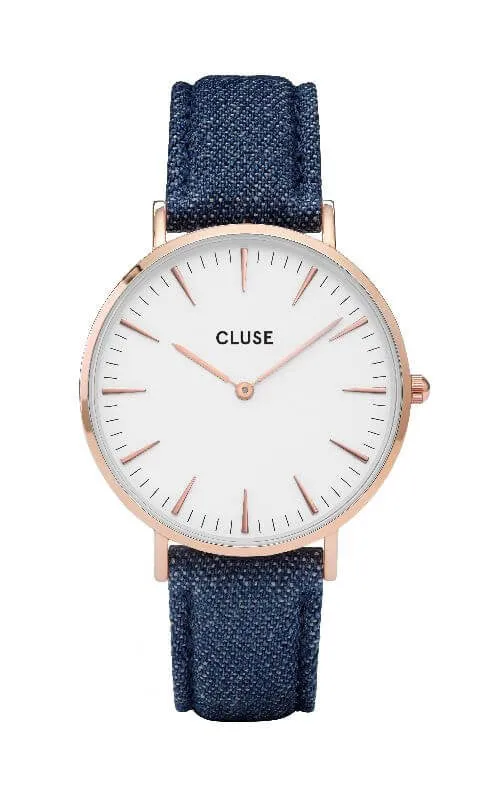 Montre CLUSE La Bohme Rose Gold White/Blue Denim CL18025
