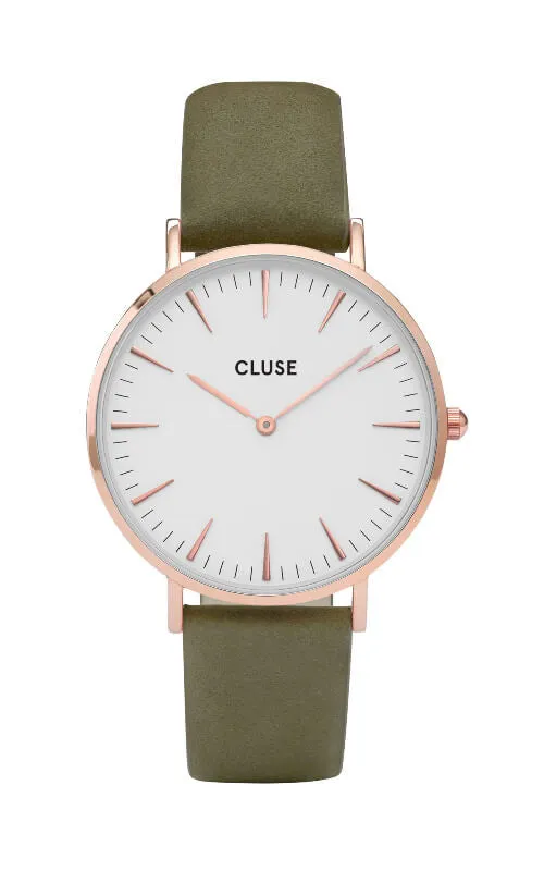 Montre CLUSE La Bohme Rose Gold White/Olive Green CL18023
