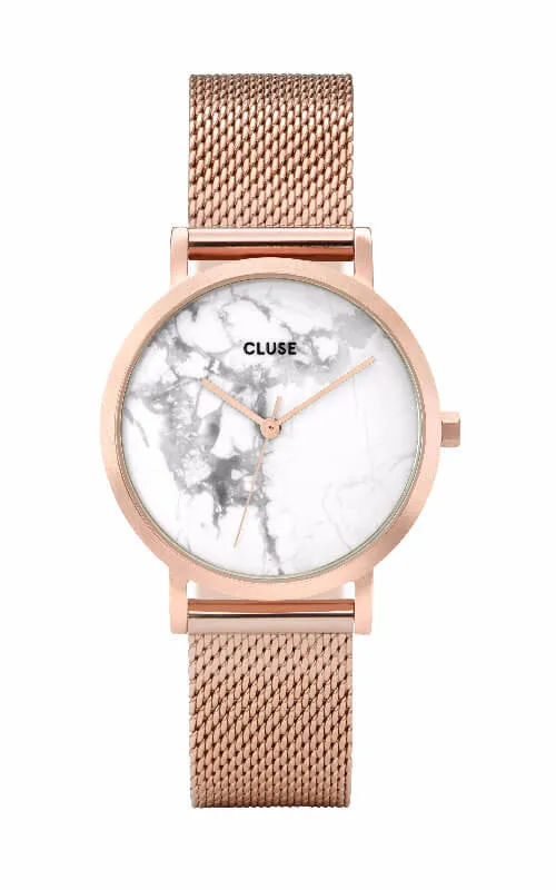 Montre CLUSE La Roche Petite Mesh Rose Gold White Marble CL40107