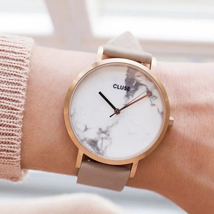 Montre CLUSE La Roche Rose Gold White Marble Grey CL40005