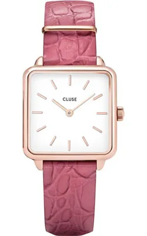 Montre CLUSE La Ttragone Rose Gold White/Soft Berry Alligator CL60020