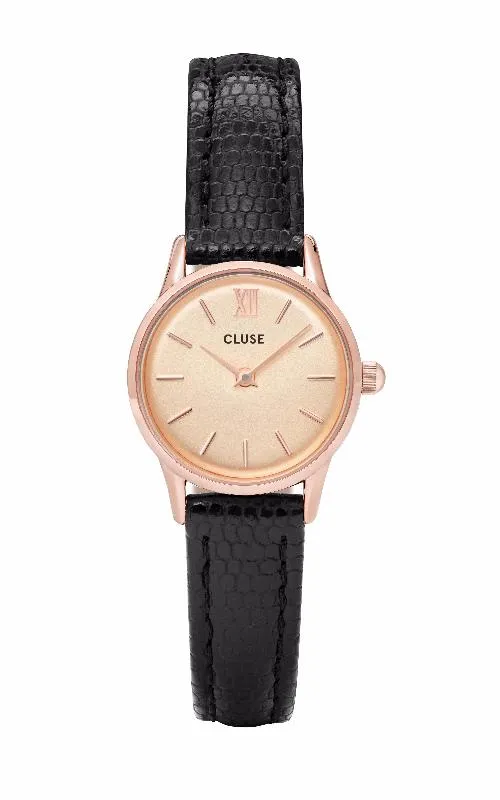 Montre CLUSE La Vedette Rose Gold Champagne/Black Lizard CL50028