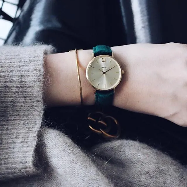 Montre CLUSE Minuit Gold Green Velvet CL30040