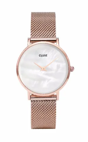 Montre CLUSE Minuit La Perle Mesh Rose Gold/White Pearl CL30047