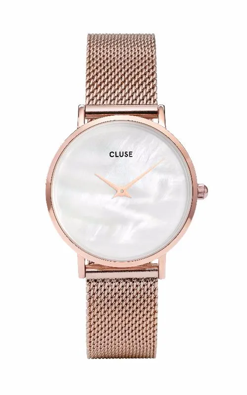 Montre CLUSE Minuit La Perle Mesh Rose Gold/White Pearl CL30047