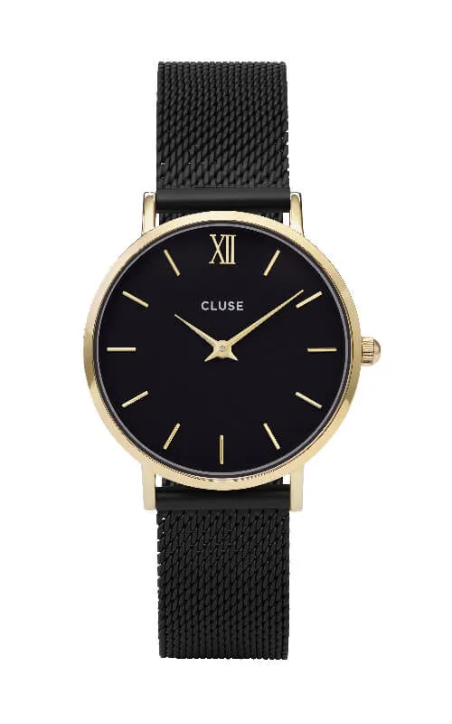 Montre CLUSE Minuit Mesh Gold Black/Black CL30026