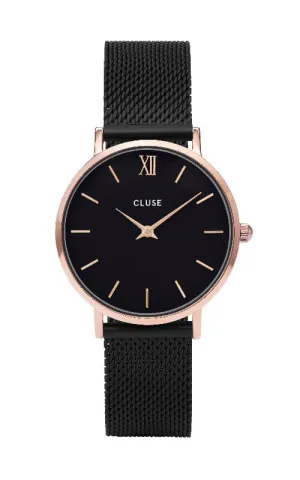 Montre CLUSE Minuit Mesh Rose Gold Black/Black CL30064