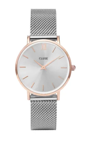 Montre CLUSE Minuit Mesh Rose Gold/Silver CL30025