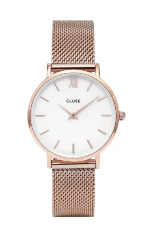 Montre Cluse Minuit Mesh Rose Gold/White CW0101203001
