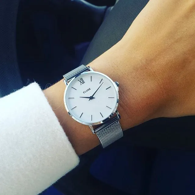 Montre CLUSE Minuit Mesh Silver/White CW0101203002