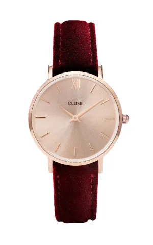 Montre CLUSE Minuit Rose Gold Red Velvet CL30042