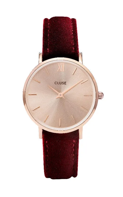 Montre CLUSE Minuit Rose Gold Red Velvet CL30042