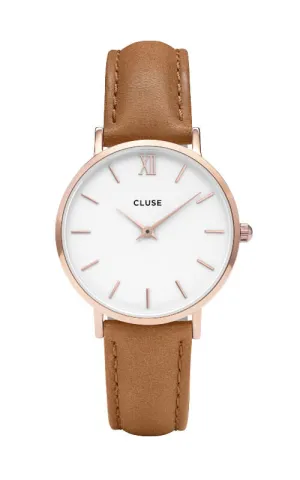 Montre Cluse Minuit Rose Gold White/Caramel CL30021