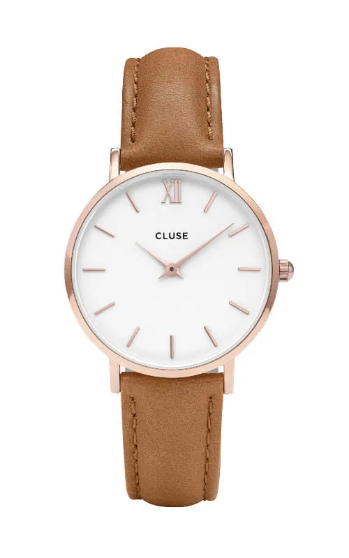 Montre Cluse Minuit Rose Gold White/Caramel CL30021