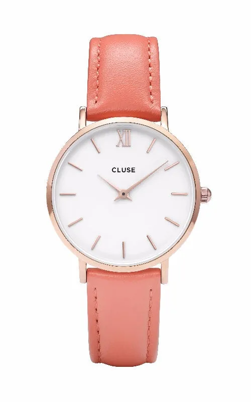 Montre CLUSE Minuit Rose Gold White/Flamingo CL30045