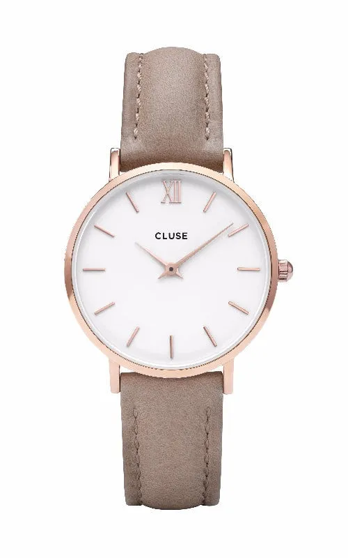 Montre CLUSE Minuit Rose Gold White/Hazelnut CL30043