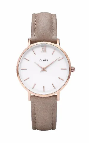Montre CLUSE Minuit Rose Gold White/Hazelnut CL30043