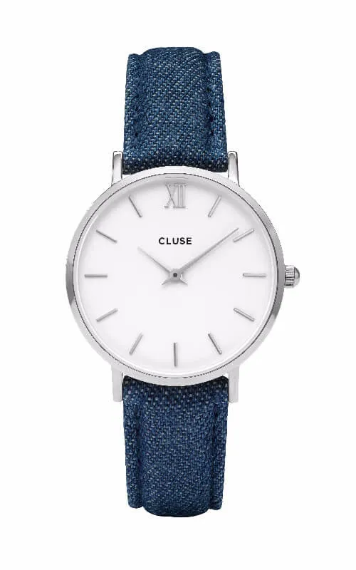 Montre CLUSE Minuit Silver White/Blue Denim CL30030