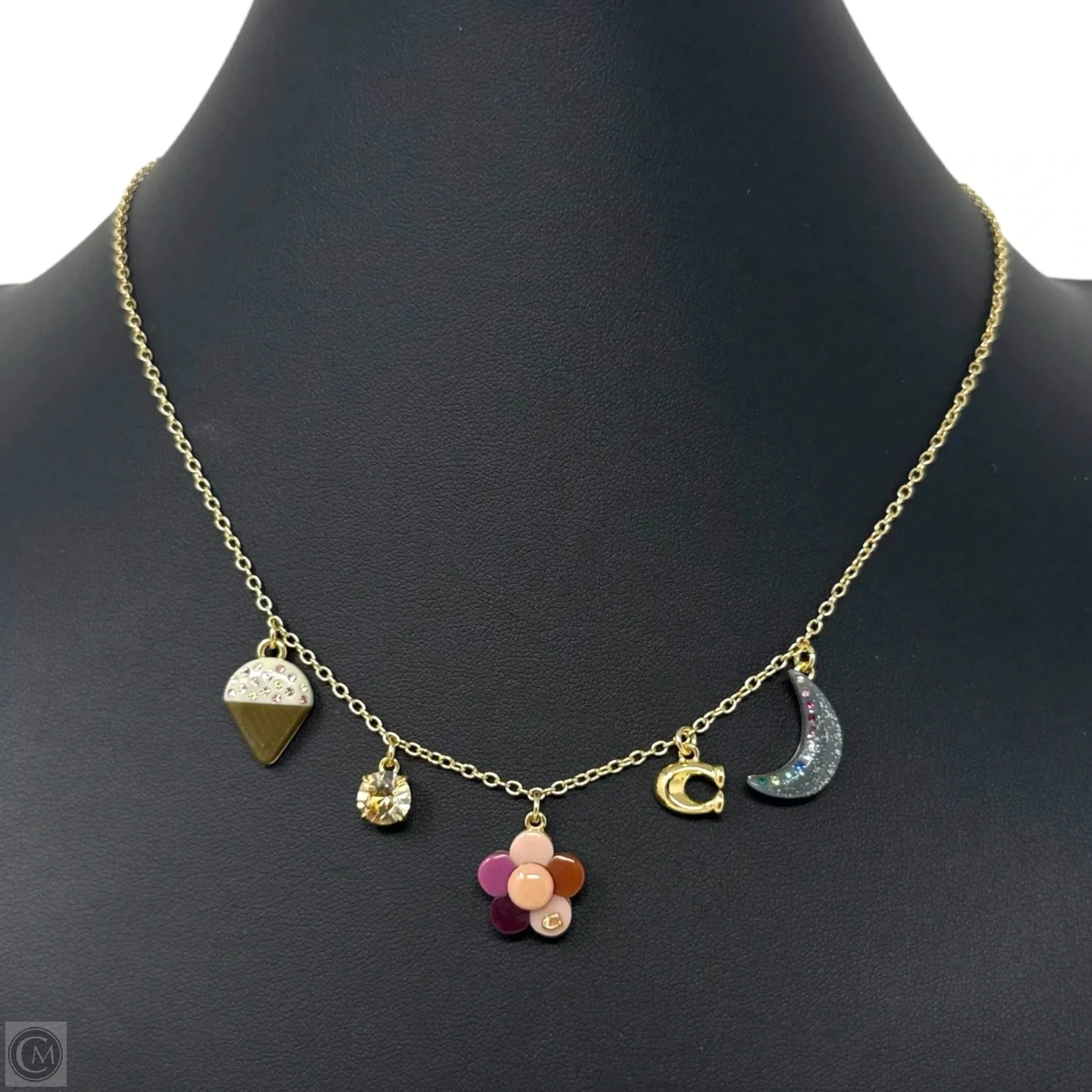Moon And Flower Charm Necklace Designer By Coach coach