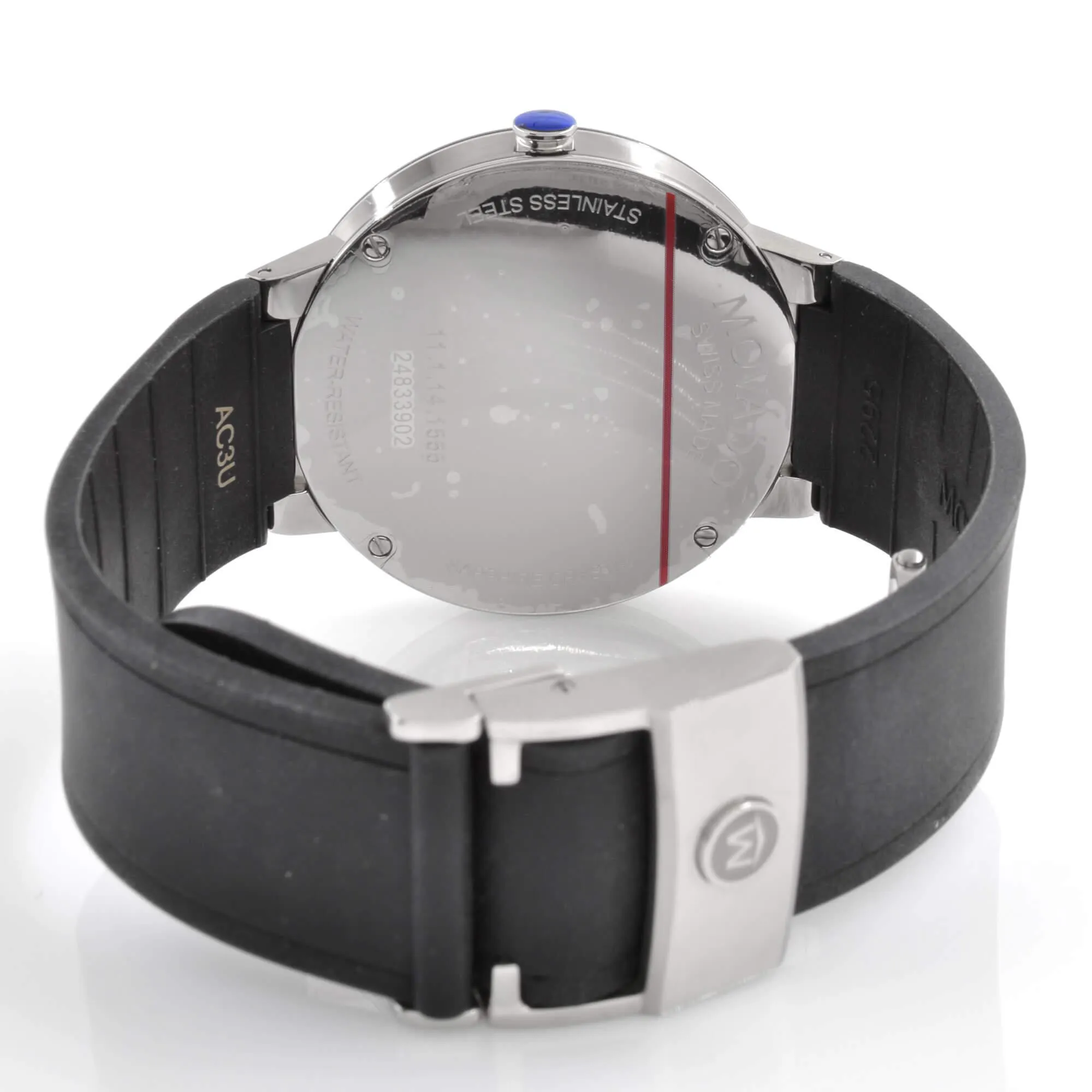 Movado Men's Quartz Watch - Sapphire Two Tone Case Black Bezel Rubber Strap | 0607406
