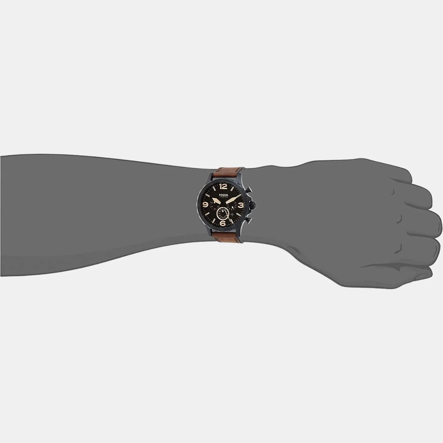 Nate Men Quartz Black Dial Chronograph Leather Watch JR1487