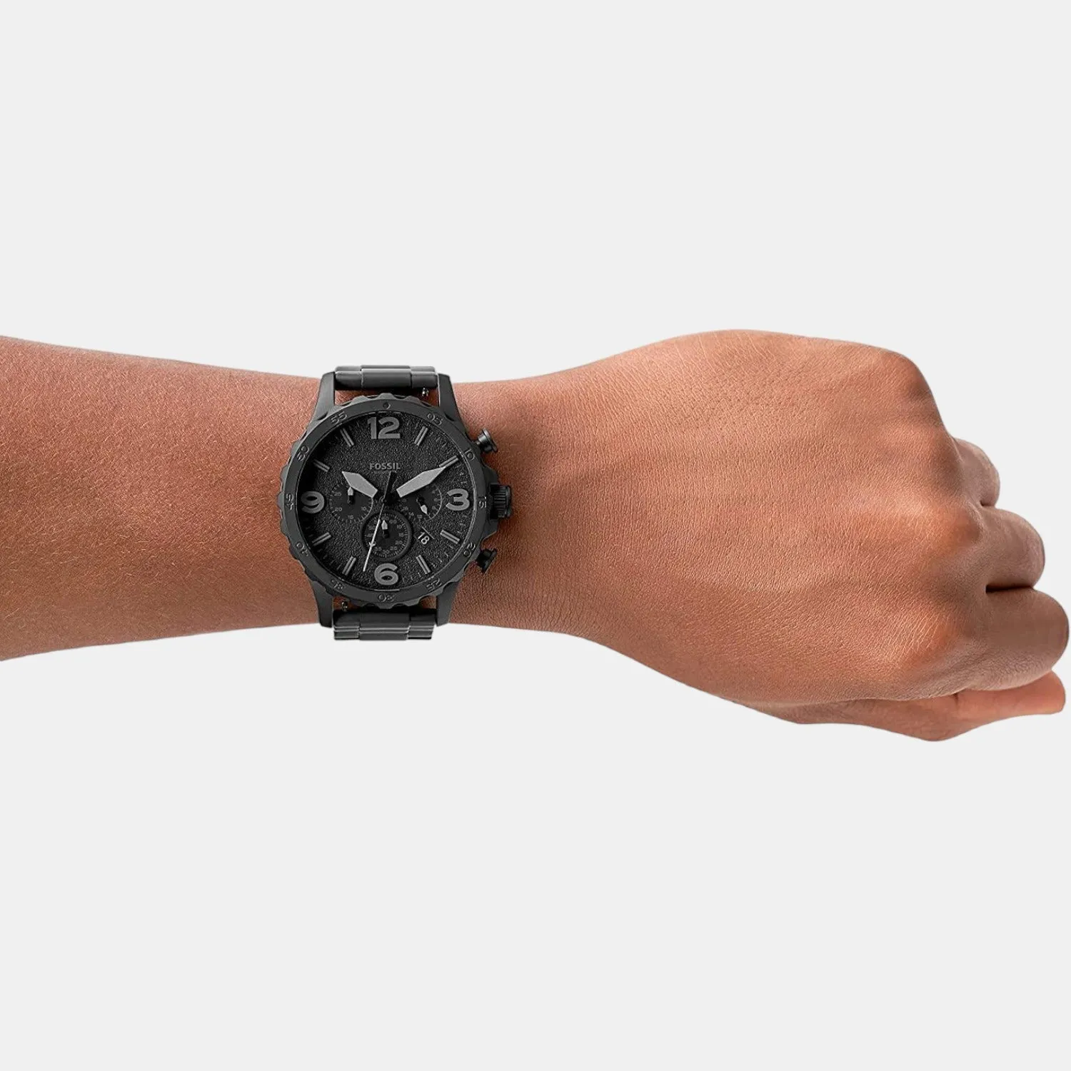 Nate Men Quartz Black Dial Chronograph Stainless Steel Watch JR1401
