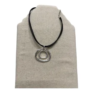 Necklace Pendant By Chicos In Black & Silver chicos