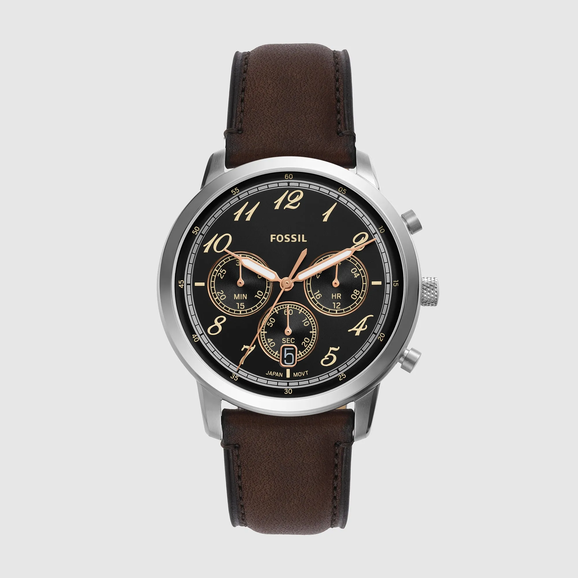 Neutra Men Quartz Black Dial Chronograph Leather Watch FS6024