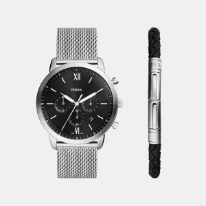 Neutra Men Quartz Black Dial Chronograph Stainless Steel Watch FS6020SET