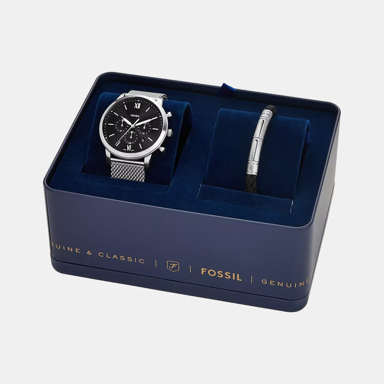 Neutra Men Quartz Black Dial Chronograph Stainless Steel Watch FS6020SET