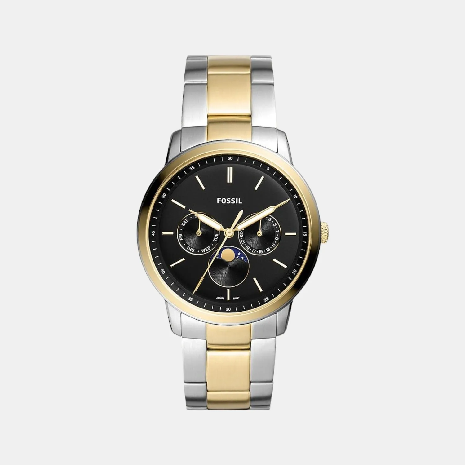 Neutra Men Quartz Black Dial Multi-Function Stainless Steel Watch FS5906