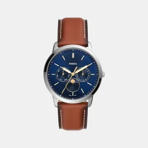 Neutra Men Quartz Blue Dial Multi-Function Leather Watch FS5903