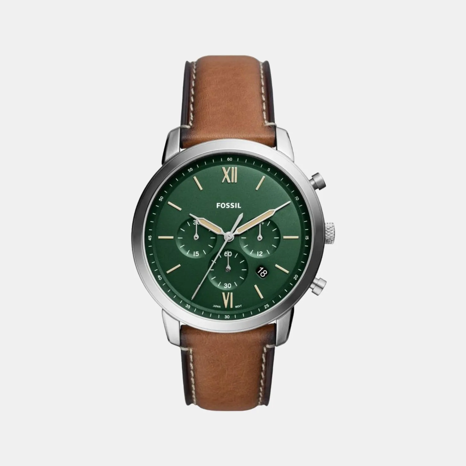 Neutra Men Quartz Green Dial Chronograph Leather Watch FS5963