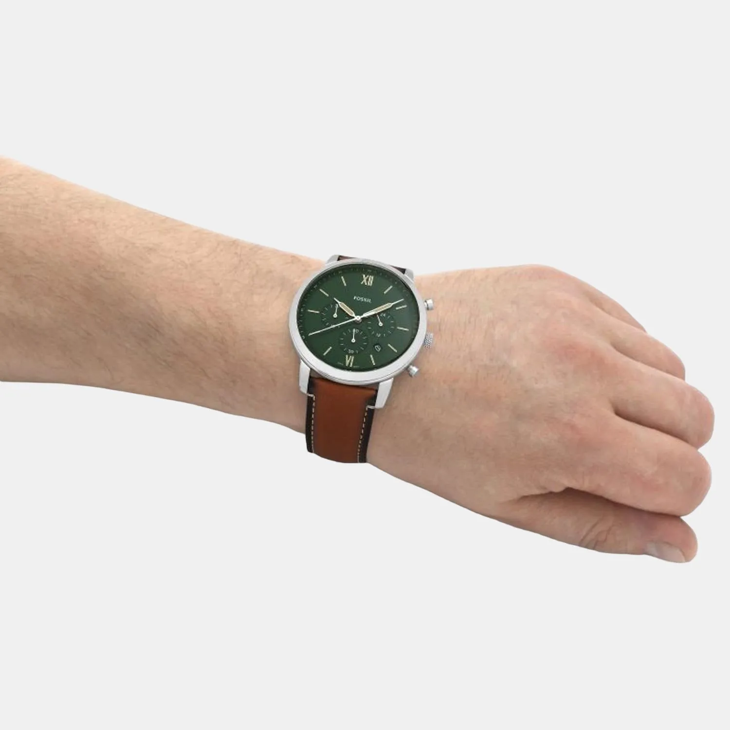 Neutra Men Quartz Green Dial Chronograph Leather Watch FS5963