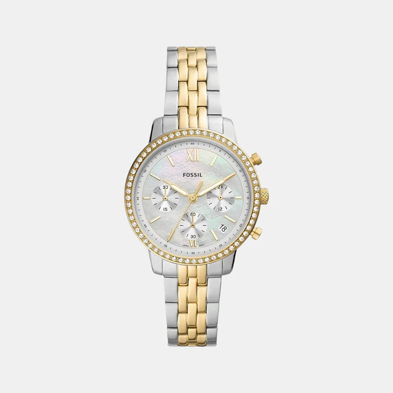 Neutra Women Quartz Silver Dial Chronograph Stainless Steel Watch ES5216