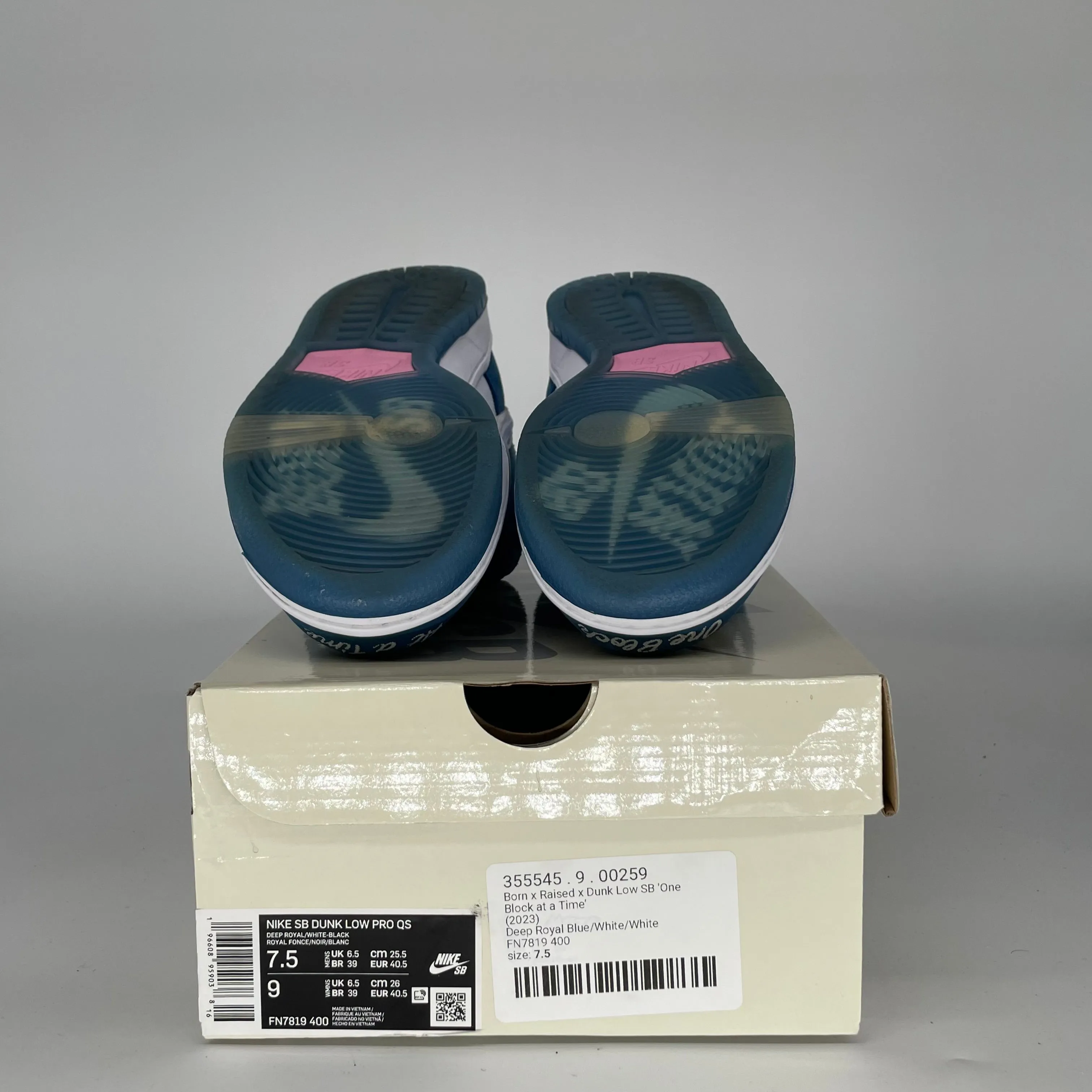 NIKE SB DUNK LOW BORN X RAISED SIZE 7.5 FN7819-400