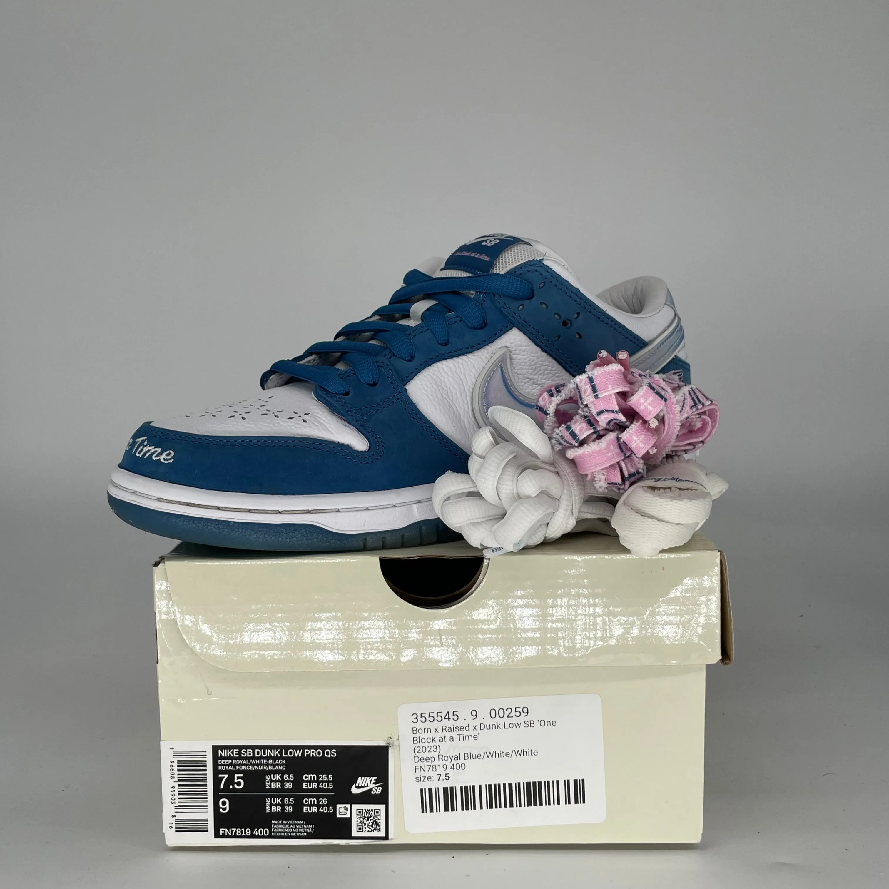 NIKE SB DUNK LOW BORN X RAISED SIZE 7.5 FN7819-400