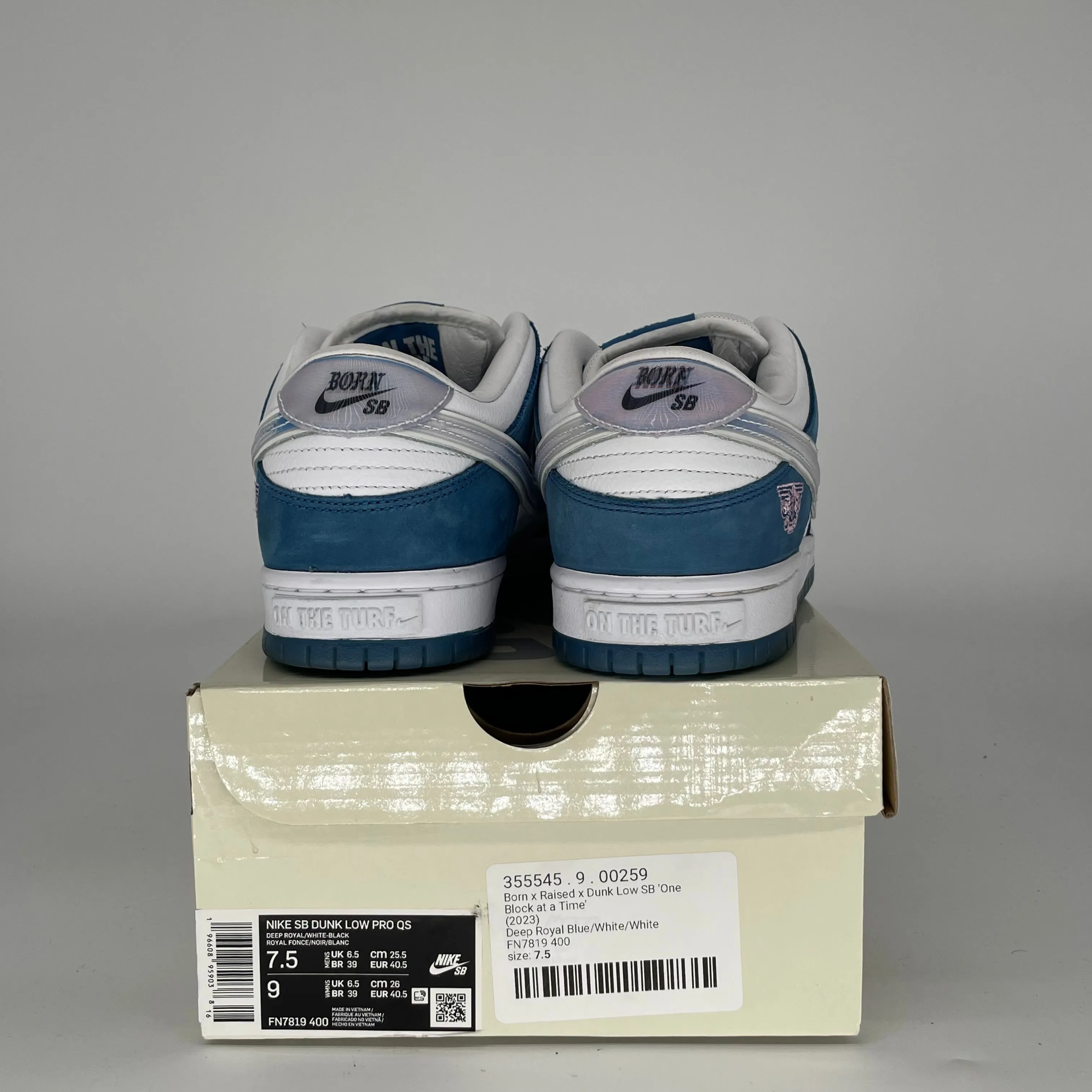 NIKE SB DUNK LOW BORN X RAISED SIZE 7.5 FN7819-400