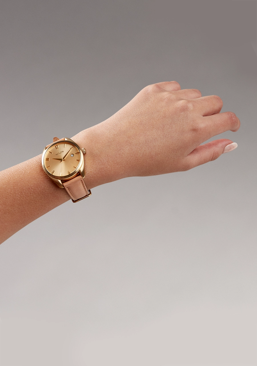 Nixon Thalia Leather Gold Dial Womens Watch A1343-5085-00