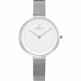 Obaku Women's Watch - Classic White Dial Stainless Steel Bracelet | V225LXCIMC