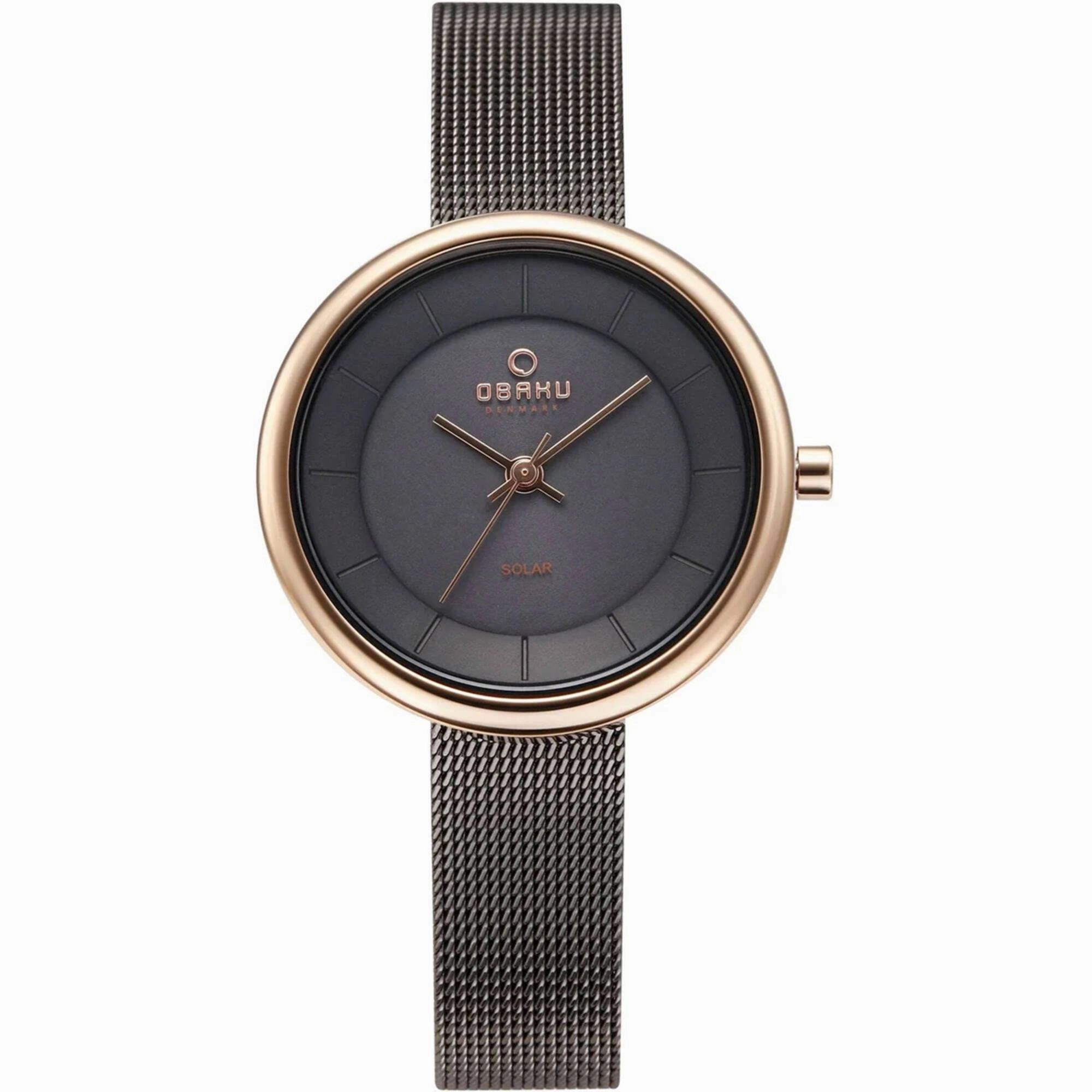 Obaku Women's Watch - Lys Black Dial Plated Stainless Steel Bracelet | V206LRVJMJ