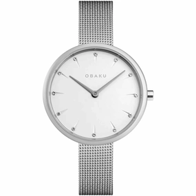 Obaku Women's Watch - Notat Quartz White Dial Stainless Steel Bracelet | V233LXCIMC
