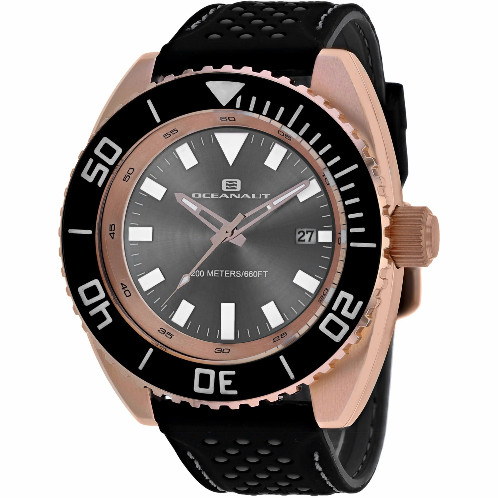 Oceanaut Men's Watch - Submersion Quartz Grey Dial Black Rubber Strap | OC0524
