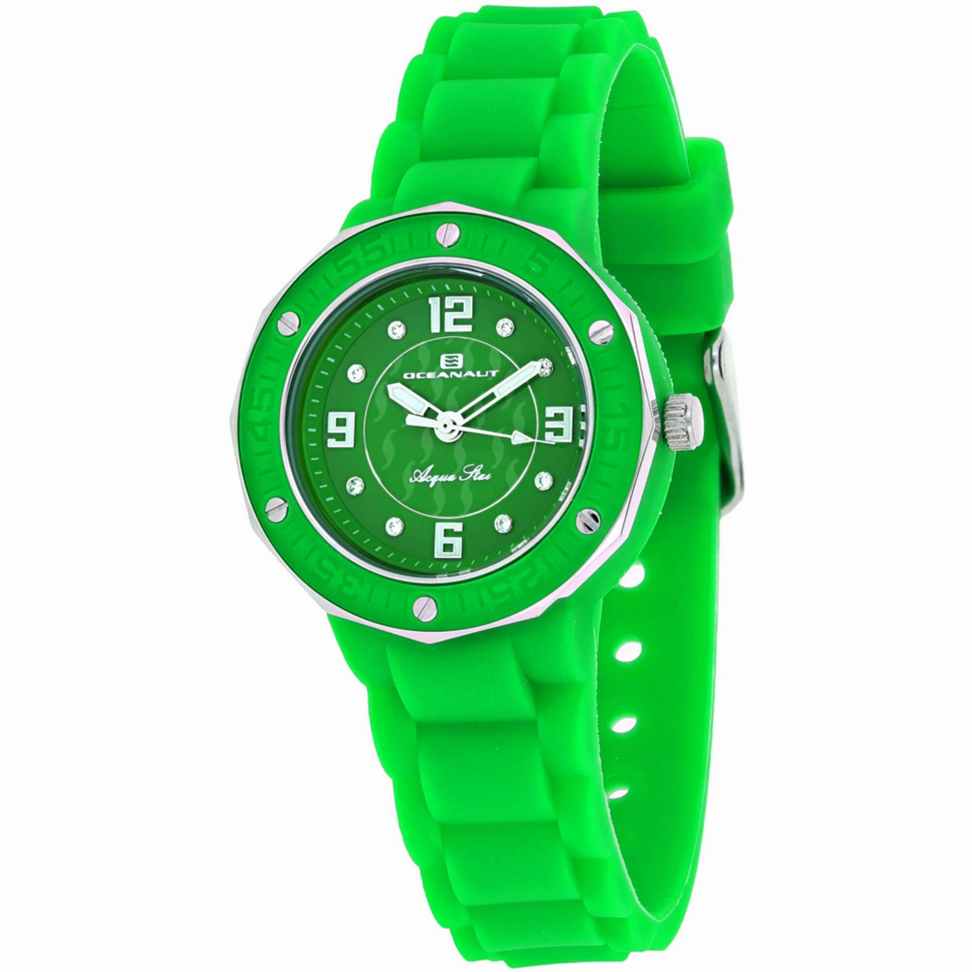 Oceanaut Women's Watch - Acqua Star Quartz Green Dial Rubber Strap | OC0439