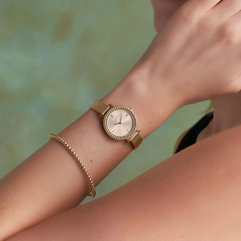Olivia Burton Ladies Classic Vintage Bead Gold Plated Watch 24000161