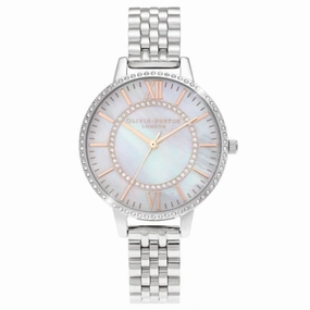 OLIVIA BURTON OB16WD91 Wonderland Mother Of Pearl Demi Dial Silver Women's Watch