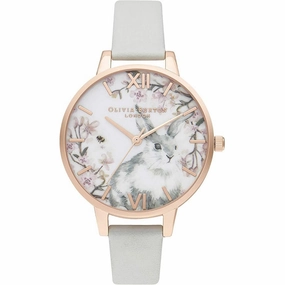 OLIVIA BURTON OB16WL72  Quartz Bunny Demi Vegan Gray Rose Gold Women's Watch