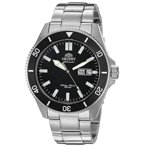 Orient Men's Automatic Watch - Kanno Black Dial Silver Bracelet Dive | RA-AA0008B19A